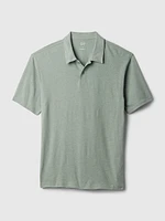 Linen-Cotton Polo Shirt