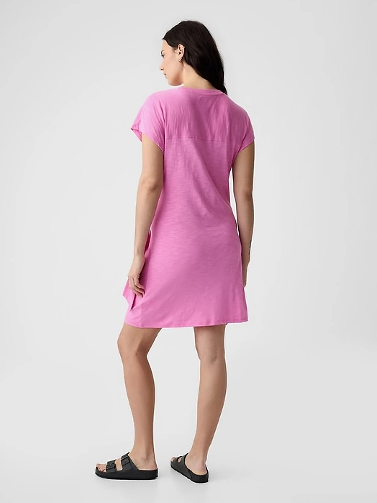 Tie-Knot Mini T-Shirt Dress