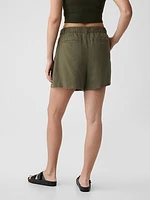 365 High Rise Linen-Blend Shorts