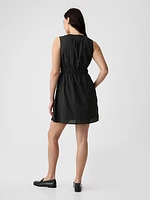 Textured Crinkle Empire Waist Mini Dress