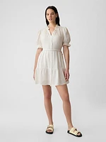 Crinkle Gauze Mini Dress