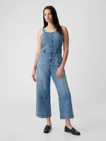 Wide-Leg Denim Jumpsuit