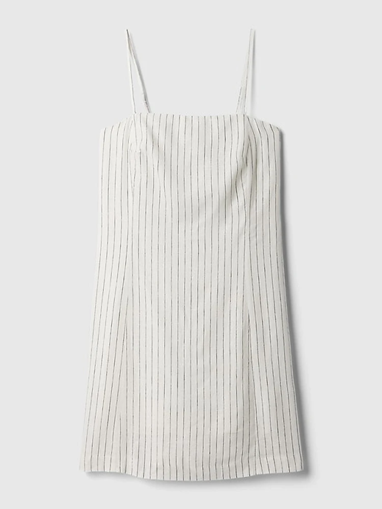 Linen-Blend Mini Dress