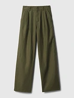 365 High Rise Linen-Cotton Trousers