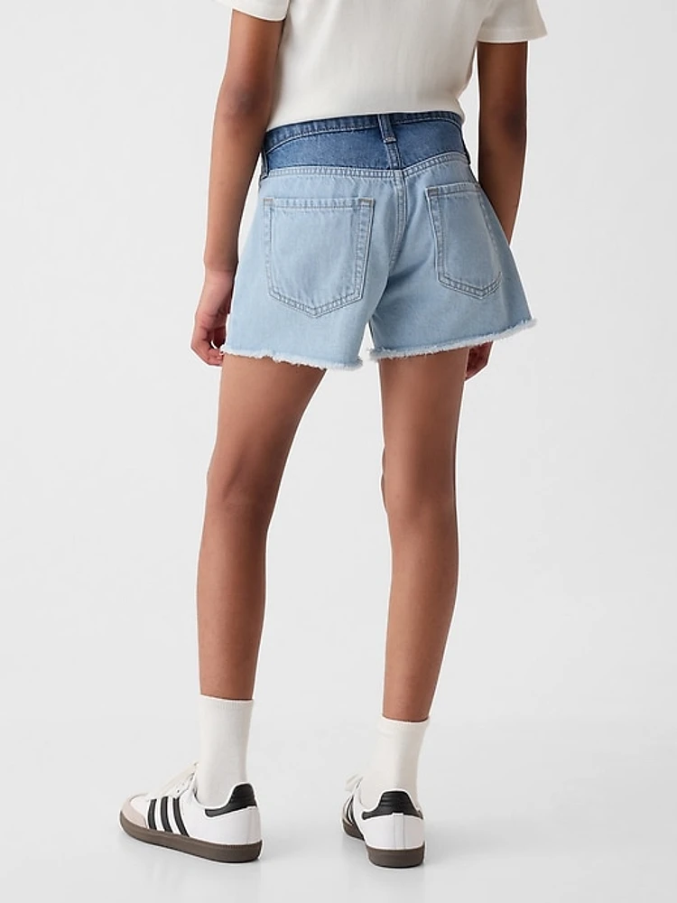 Kids Low Rise Denim Shorts