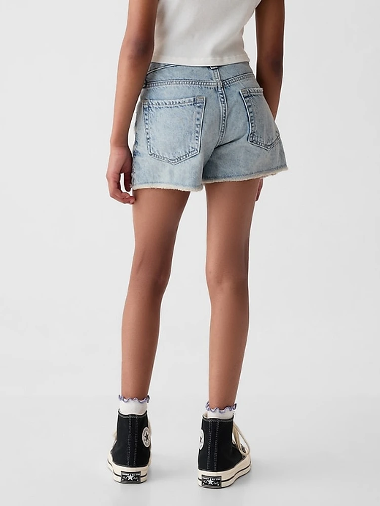 Kids Low Rise Denim Shorts