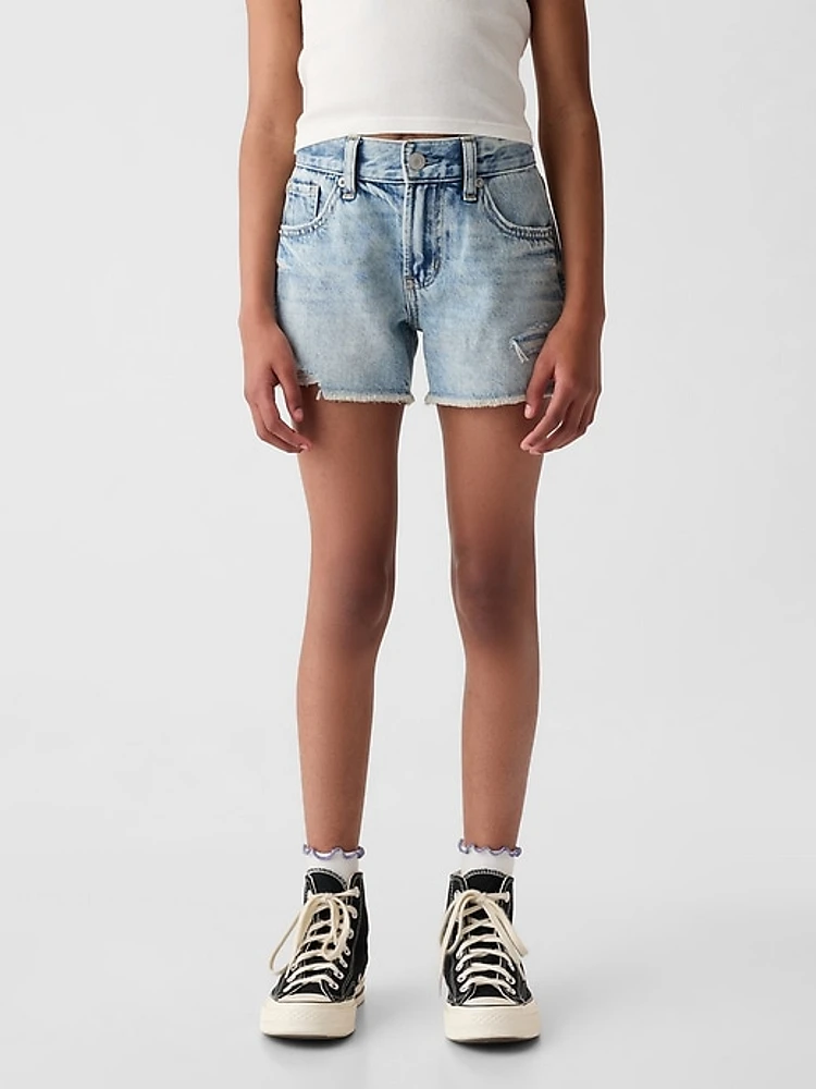 Kids Low Rise Denim Shorts