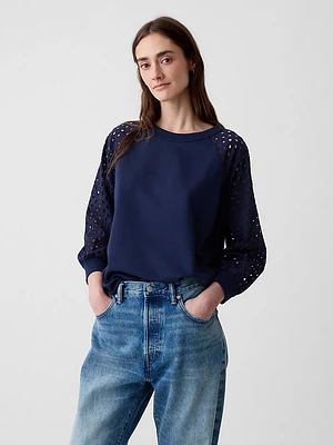 Vintage Soft Eyelet Sweatshirt