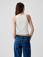 Modern Rib Cropped Halter Top