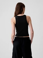 Modern Rib Cropped Halter Top