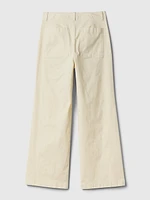 High Stride Wide-Leg Ankle Khakis