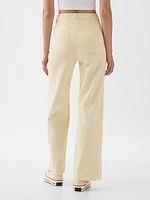 High Stride Wide-Leg Ankle Khakis