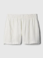 Crinkle Gauze Pull-On Shorts