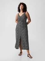 Ruched Slip Midi Dress