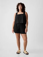 365 High Rise Linen-Blend Shorts