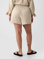 Crinkle Gauze Pull-On Shorts