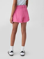 Kids High Rise Denim Shorts