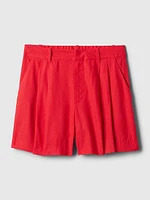 365 High Rise Linen-Blend Shorts