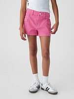 Kids High Rise Denim Shorts