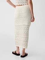 Crochet Pull-On Midi Skirt