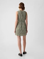 Textured Crinkle Empire Waist Mini Dress