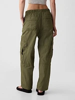 Mid Rise Cargo Parachute Pants