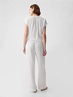 Crinkle Gauze Wide-Leg PJ Pants