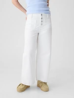 Kids High Rise Stride Wide-Leg Ankle Jeans