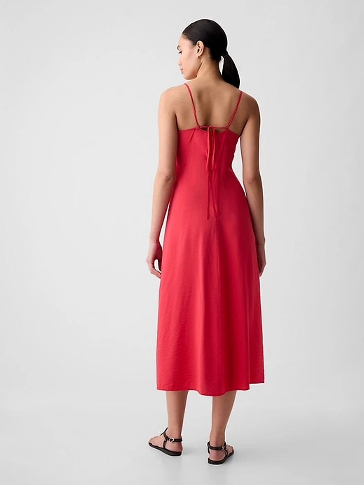 Ruched Slip Midi Dress