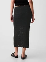 Crochet Pull-On Midi Skirt