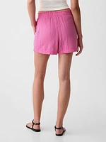 Crinkle Gauze Pull-On Shorts