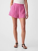 Crinkle Gauze Pull-On Shorts