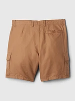 8" Linen-Cotton Cargo Shorts