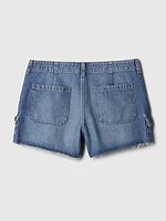 Low Rise Y2K Cargo Denim Shorts