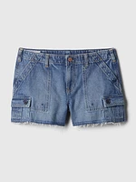 Low Rise Y2K Cargo Denim Shorts