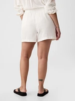 Crinkle Gauze Pull-On Shorts