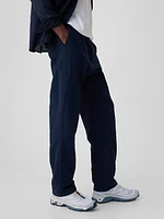 Linen-Cotton Pleated Trousers