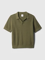 Kids Textured Polo Sweater