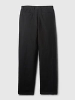 Linen-Cotton Pleated Trousers