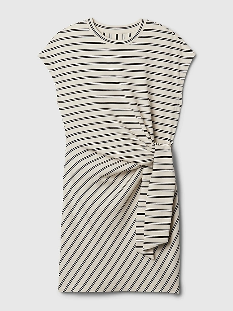 Tie-Knot Mini T-Shirt Dress