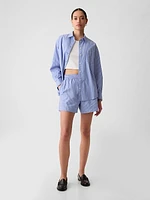 Organic Cotton Striped Poplin Shorts