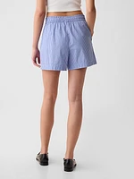 Organic Cotton Striped Poplin Shorts