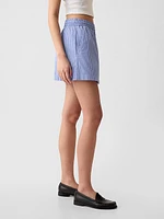 Organic Cotton Striped Poplin Shorts