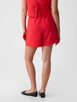 365 High Rise Linen-Blend Shorts