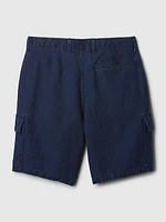 8" Linen-Cotton Cargo Shorts