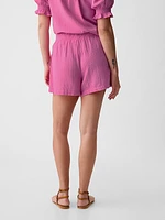 Crinkle Gauze Pull-On Shorts