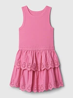 Kids Eyelet Tiered Dress