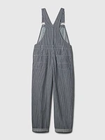 Striped Loose Overalls