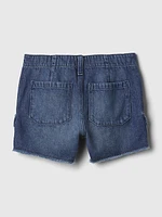 Kids Low Rise Stride Cargo Denim Shorts