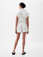 365 High Rise Linen-Blend Shorts